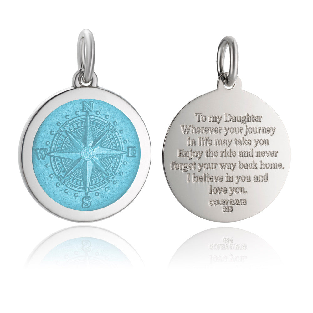 Colby Davis Pendant: Medium Mother's Compass for Daughter - Sterling Silver