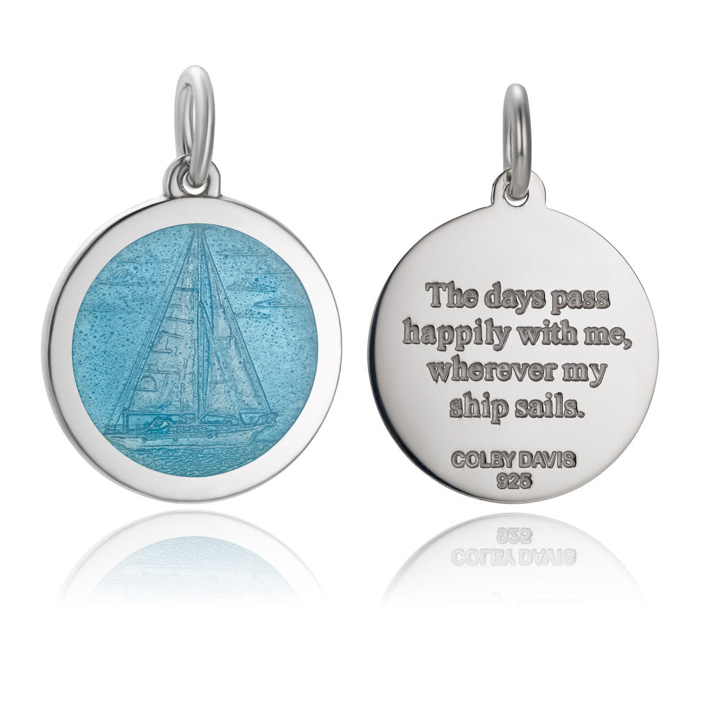 Colby Davis Pendant: Medium Sailboat Pendant - Sterling Silver