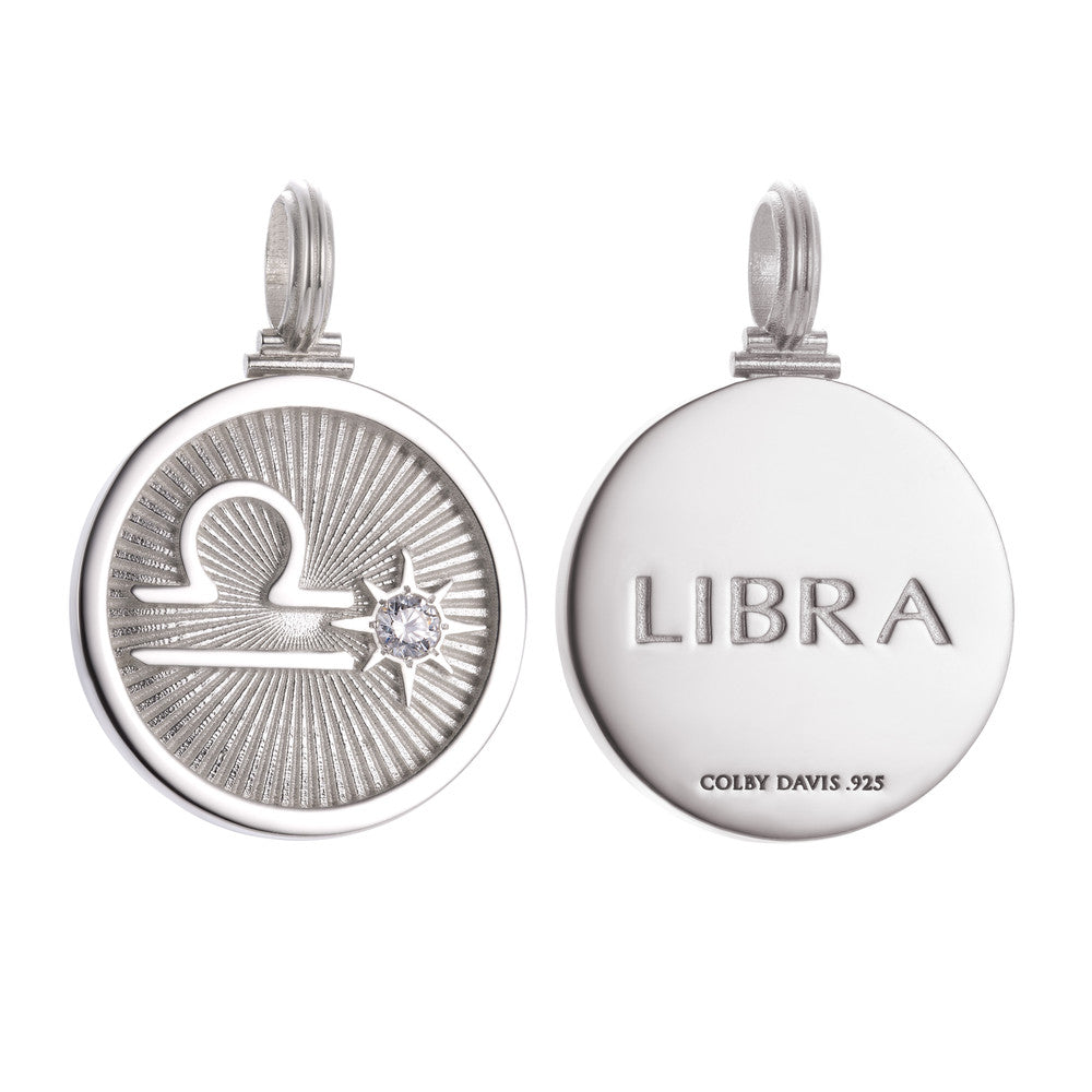 Colby Davis Pendant: Libra Zodiac - Sterling Silver