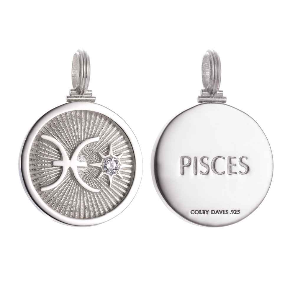 Colby Davis Pendant: Pisces Zodiac - Sterling Silver