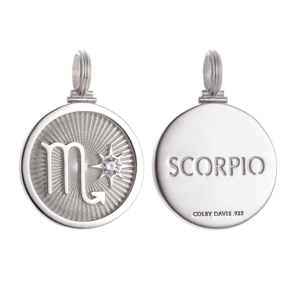 Colby Davis Pendant: Scorpio Zodiac - Sterling Silver