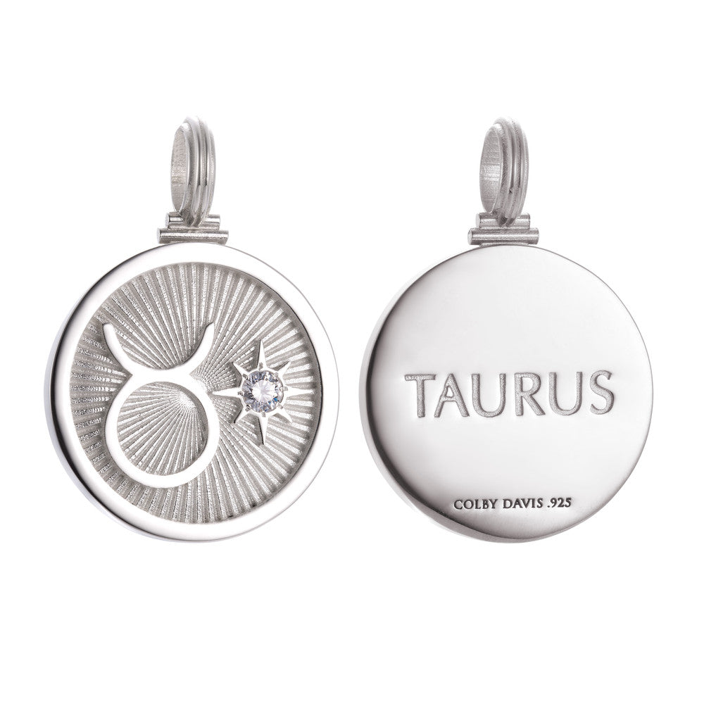 Colby Davis Pendant: Taurus Zodiac - Sterling Silver