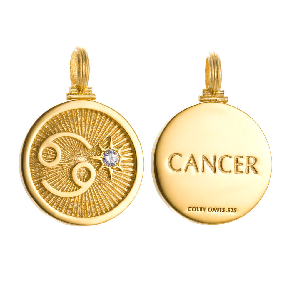 Colby Davis Pendant: Cancer Zodiac – Gold Vermeil