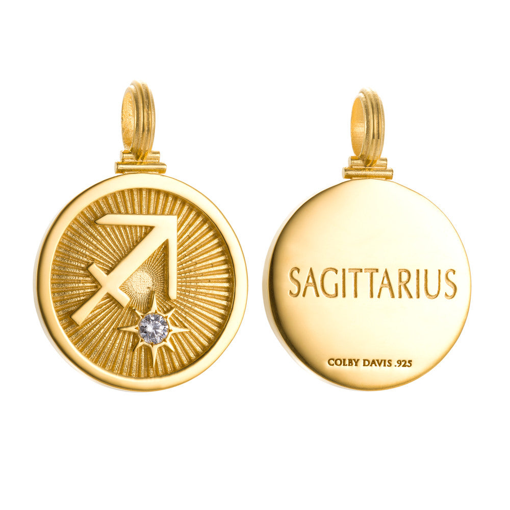 Colby Davis Pendant: Sagittarius Zodiac – Gold Vermeil