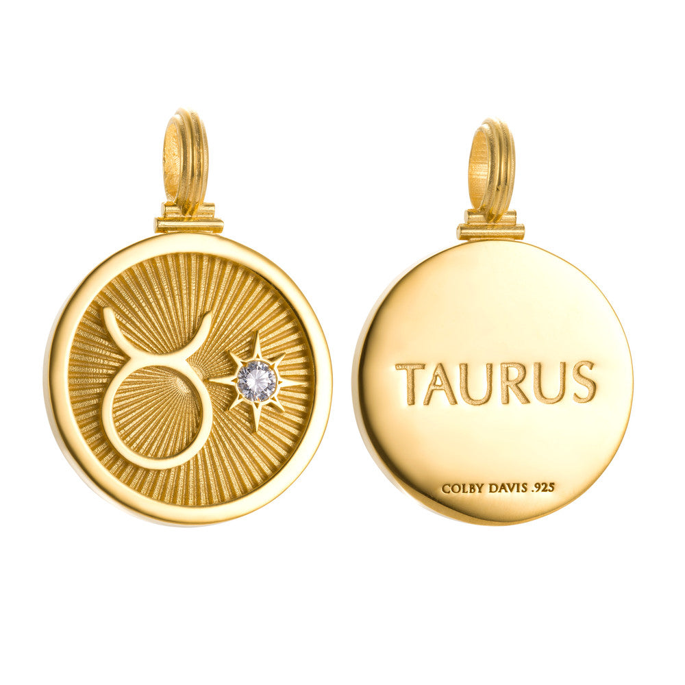 Colby Davis Pendant: Taurus Zodiac – Gold Vermeil
