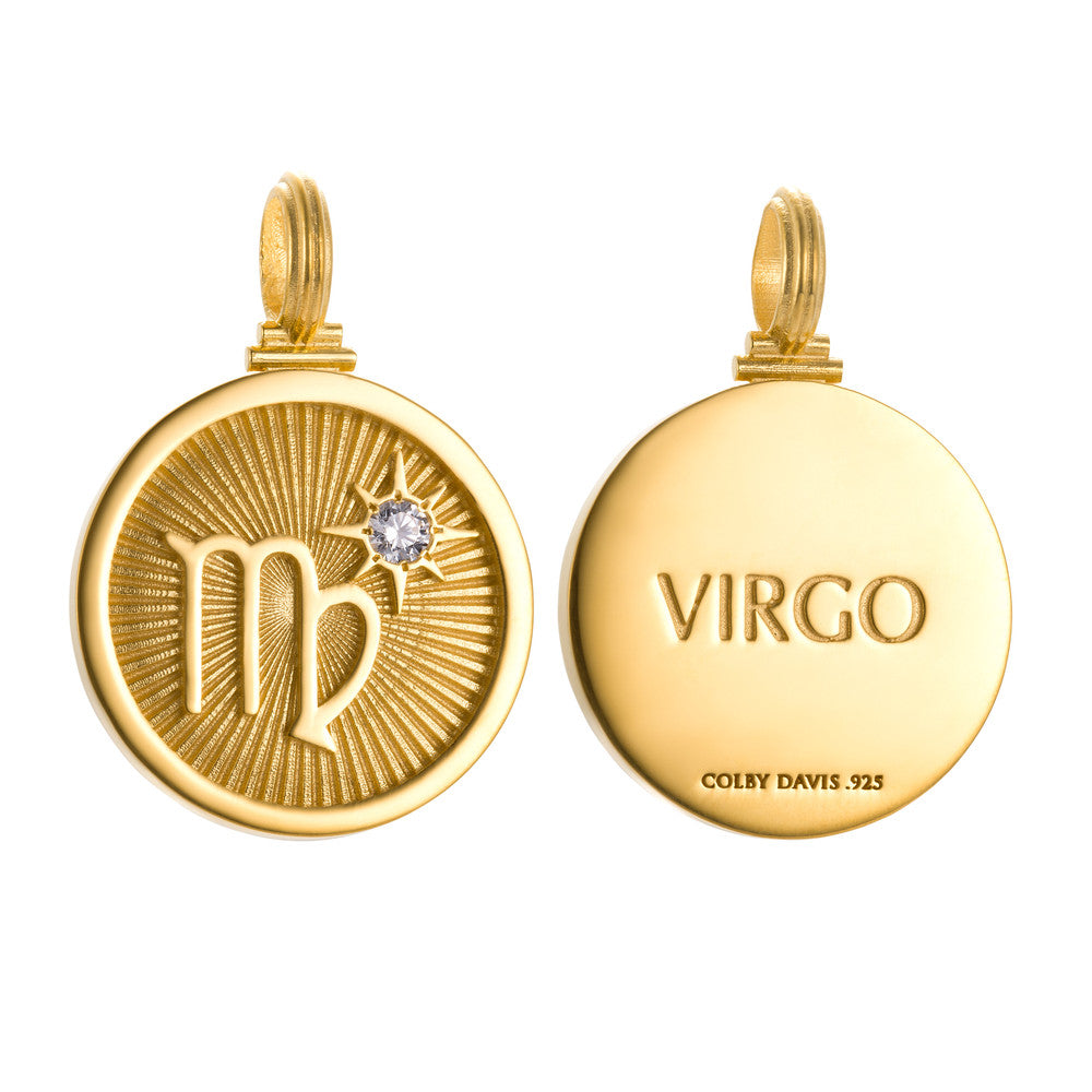 Colby Davis Pendant: Virgo Zodiac – Gold Vermeil