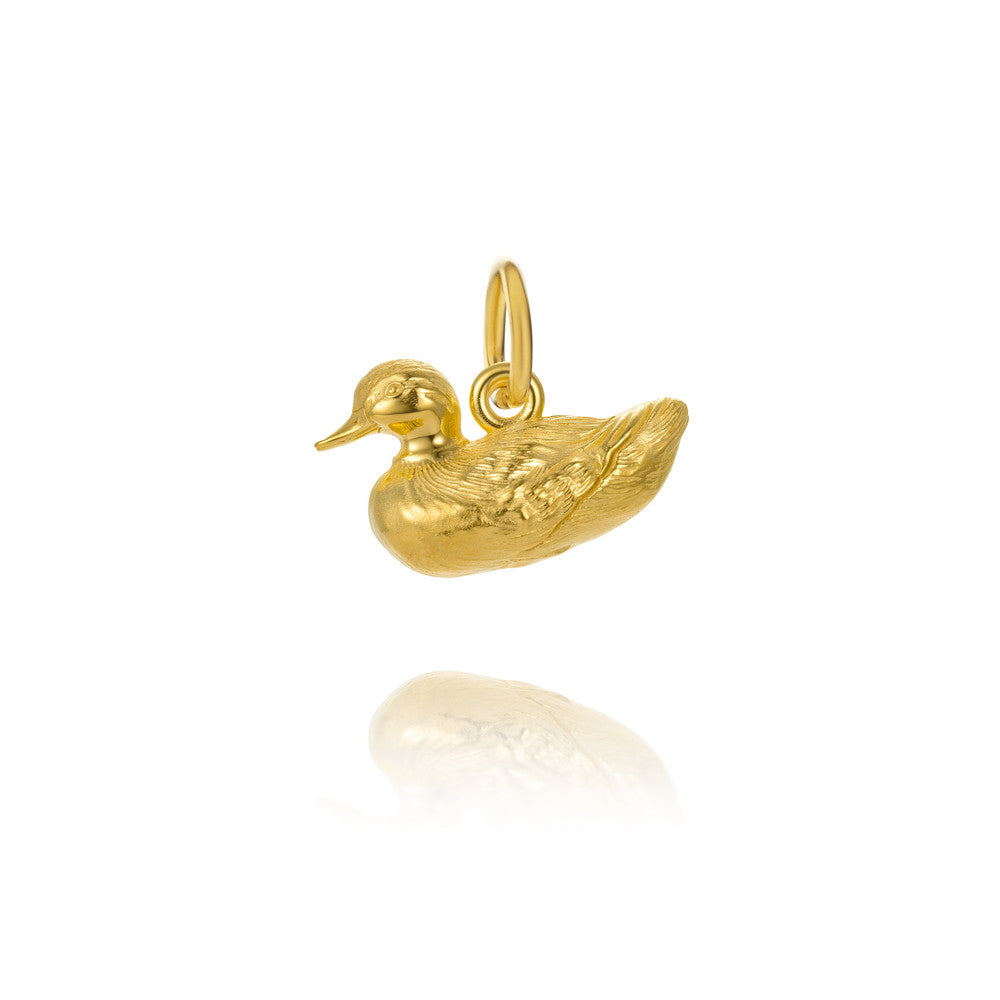Colby Davis Pendant: Mother Duck Charm Gold Vermeil