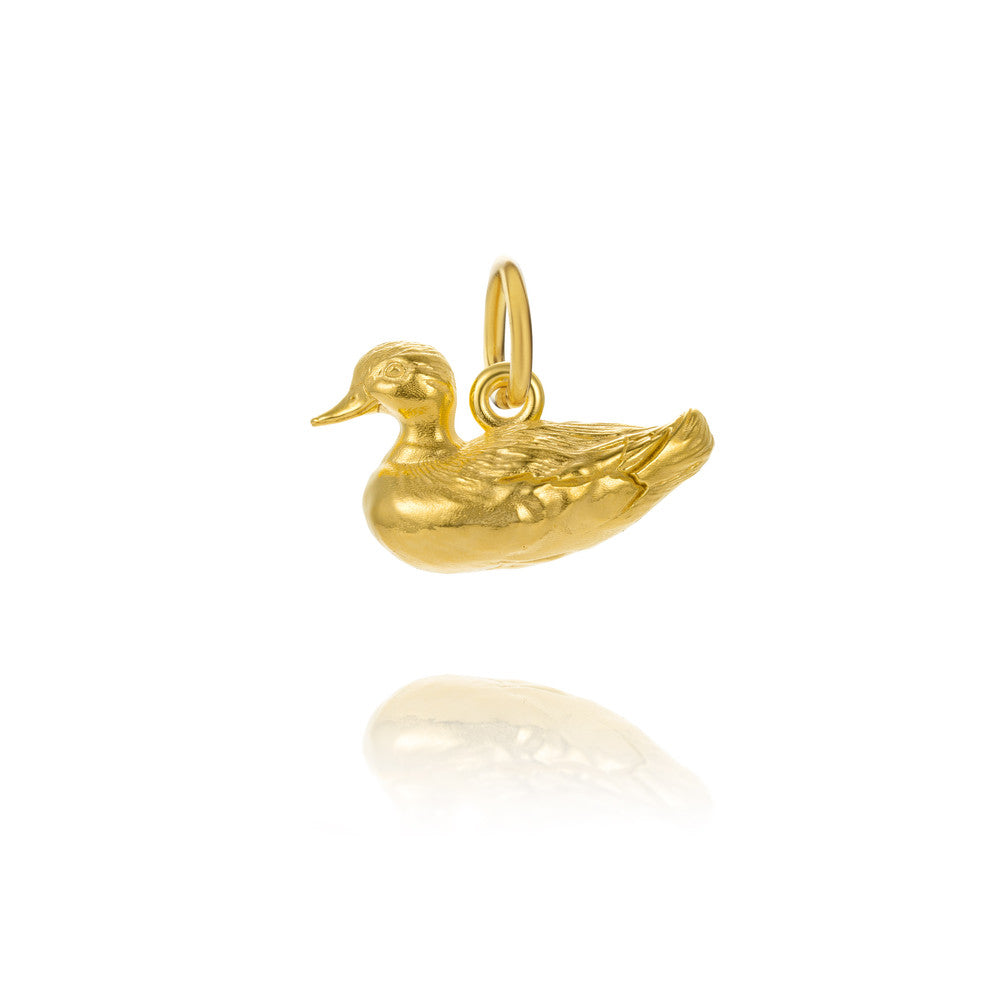 Colby Davis Pendant: Father Duck Charm Gold Vermeil