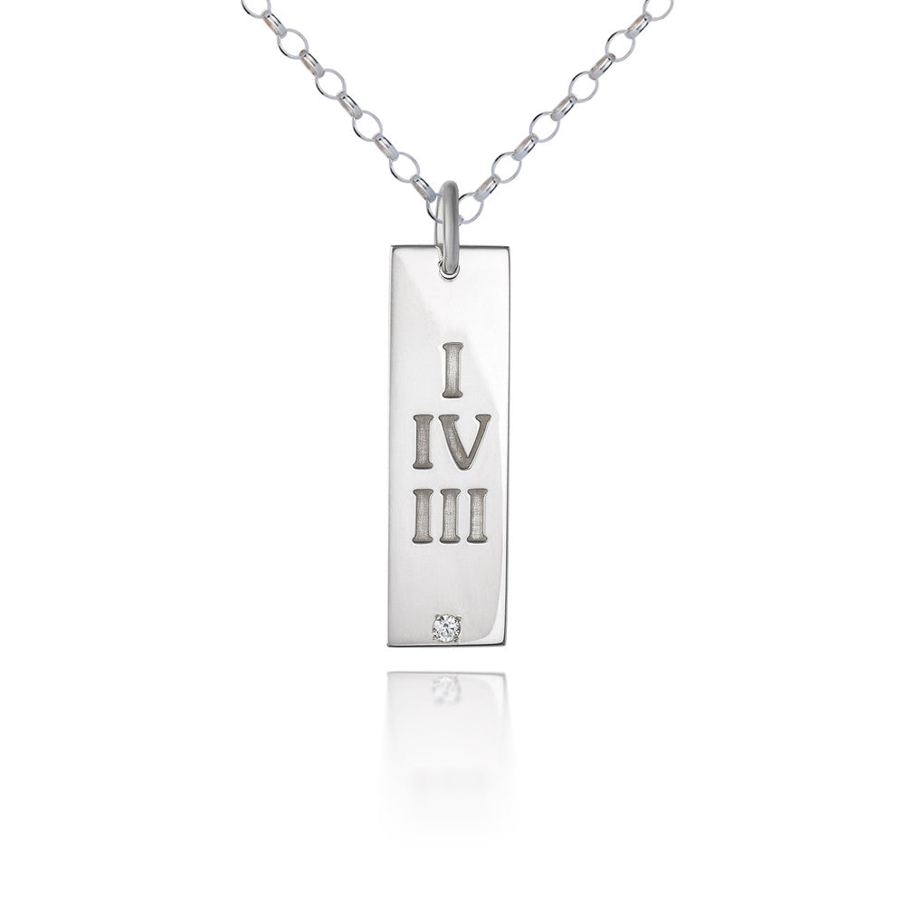 I IV III Pendant - Sterling Silver