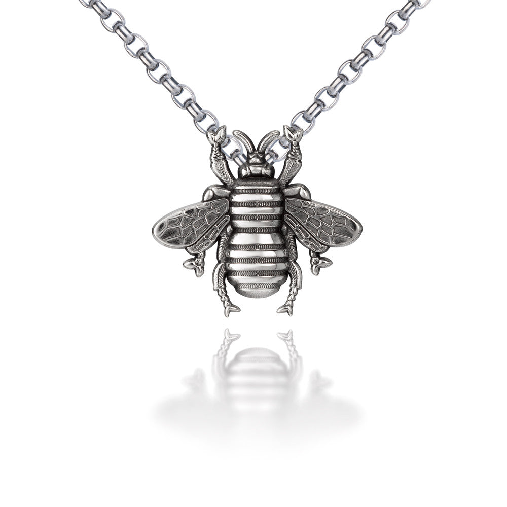 Small Bee Pendant Sterling Silver