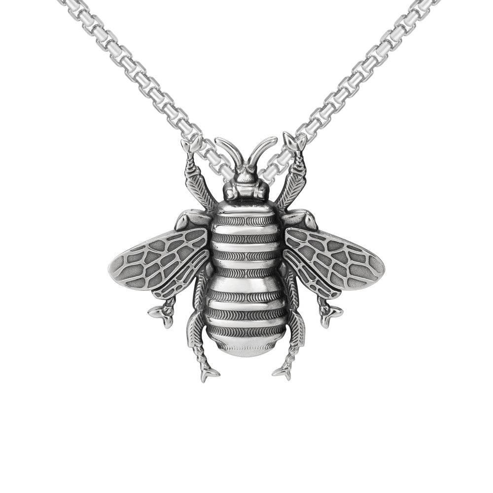 Large Bee Pendant Sterling Silver