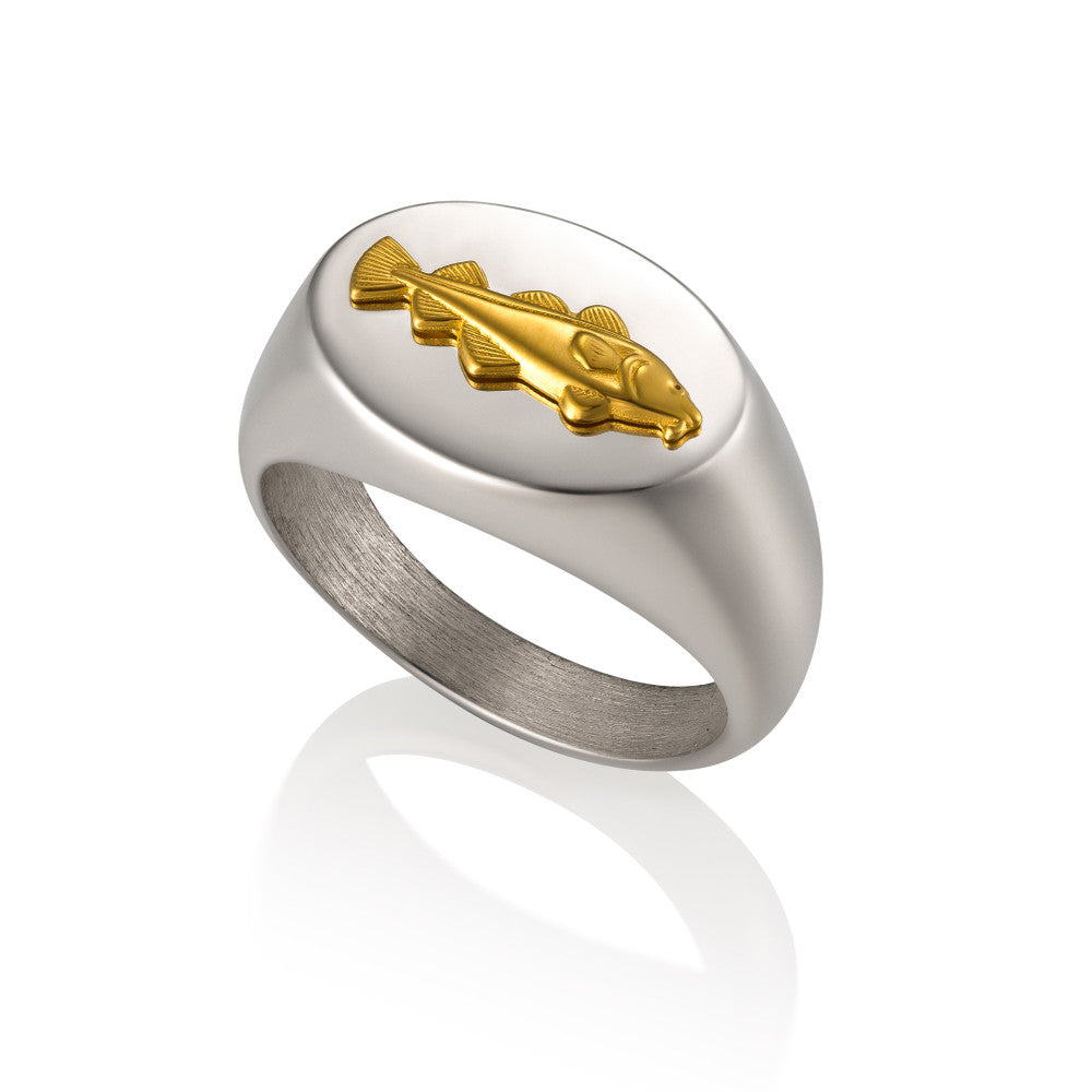 Golden Cod Ring - Sterling Silver & Gold Vermeil