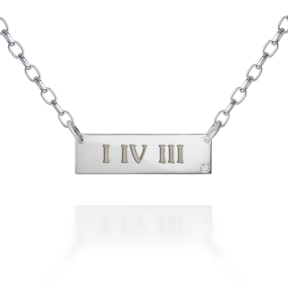 I IV III Bar Necklace