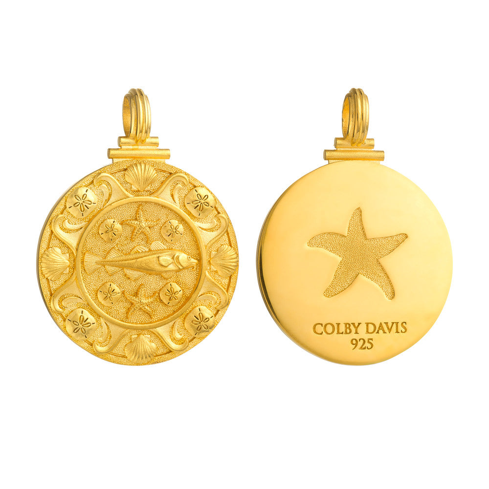 Golden Cod Round With Border Gold Vermeil