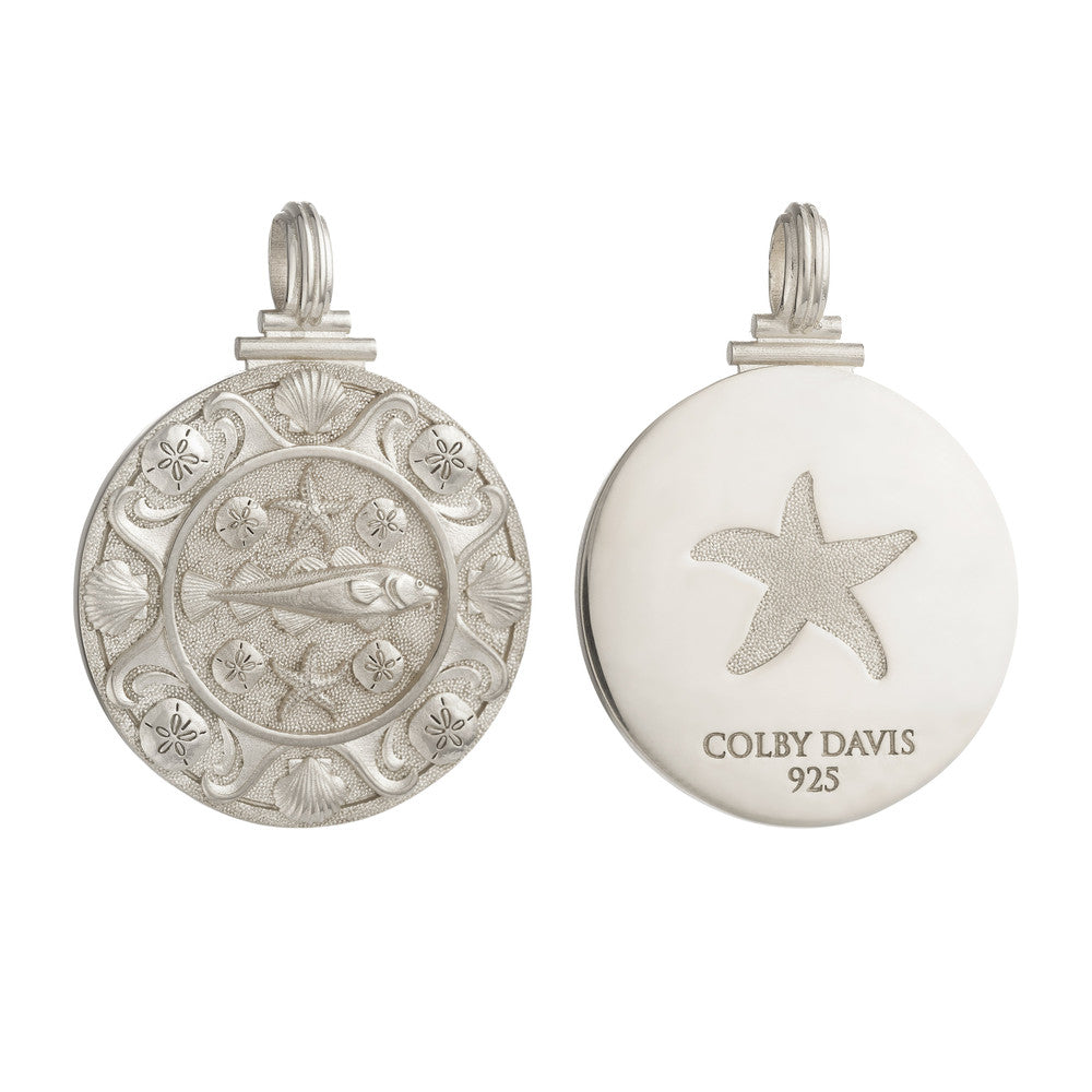 Golden Cod Round With Border Sterling Silver