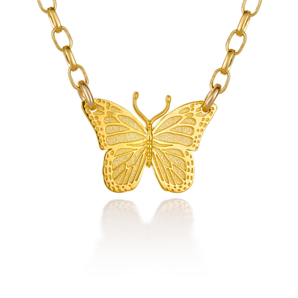 Butterfly Gold Vermeil Bar Necklace