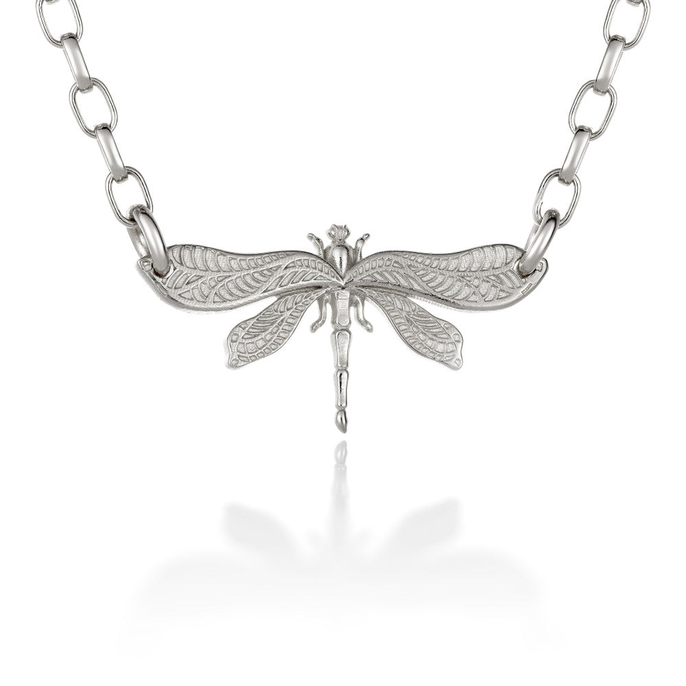 Dragonfly Sterling Silver Bar Necklace