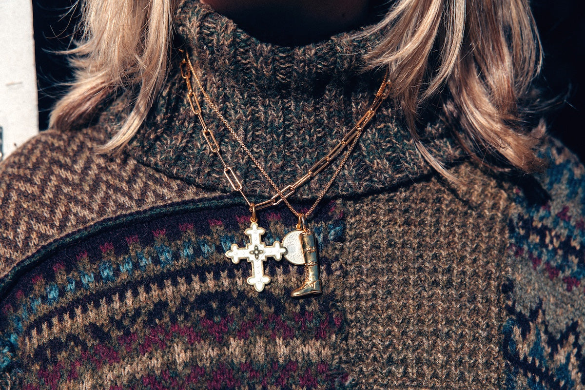 Colby Davis Pendant: Byzantine Cross - Gold Vermeil