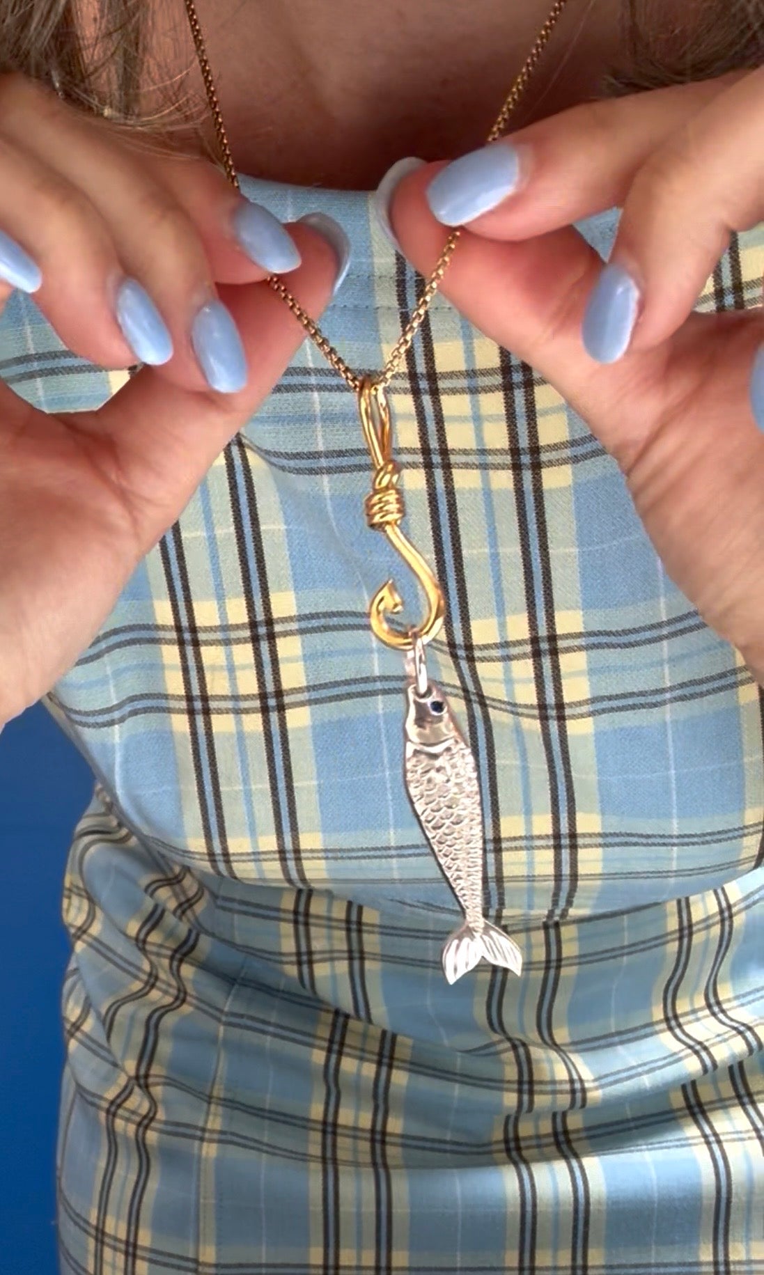 Colby Davis Fish Hook Charm - Gold Vermeil