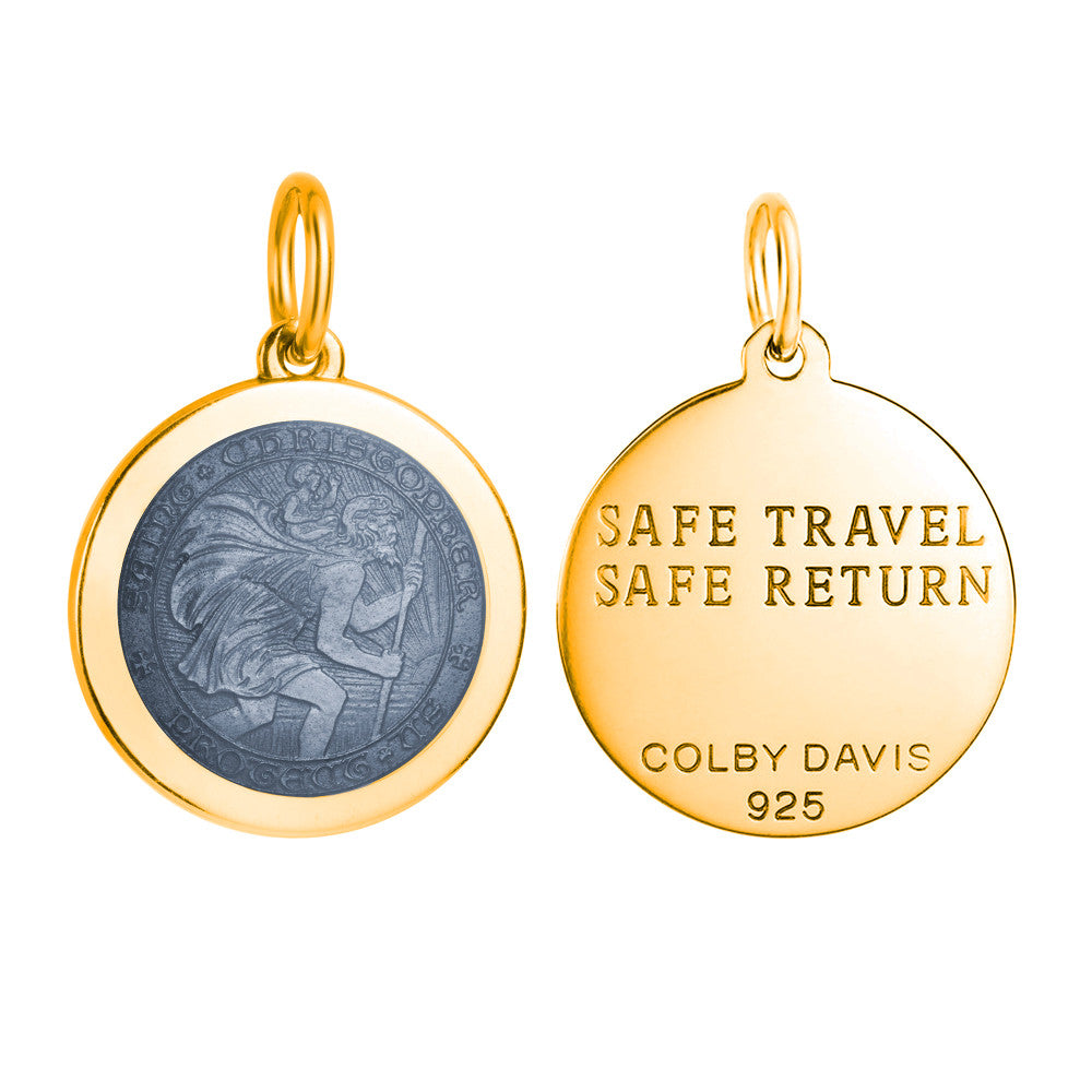 Colby Davis Pendant: Medium Saint Christopher - Gold Vermeil