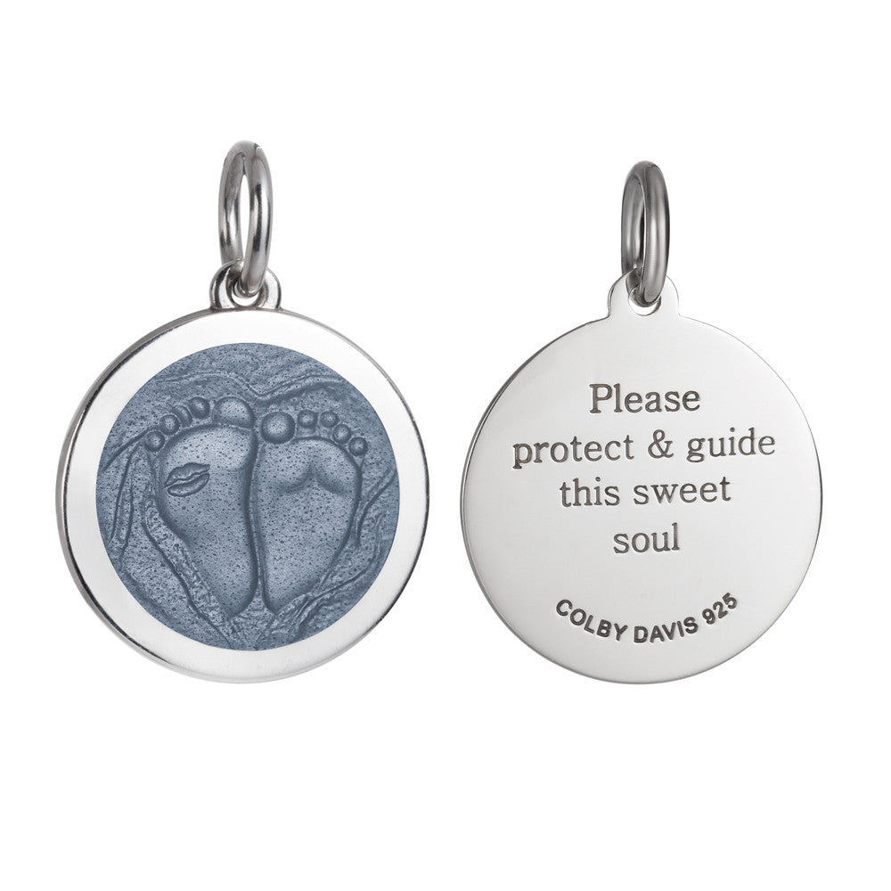 Colby Davis Pendant: Medium Baby Feet - Sterling Silver