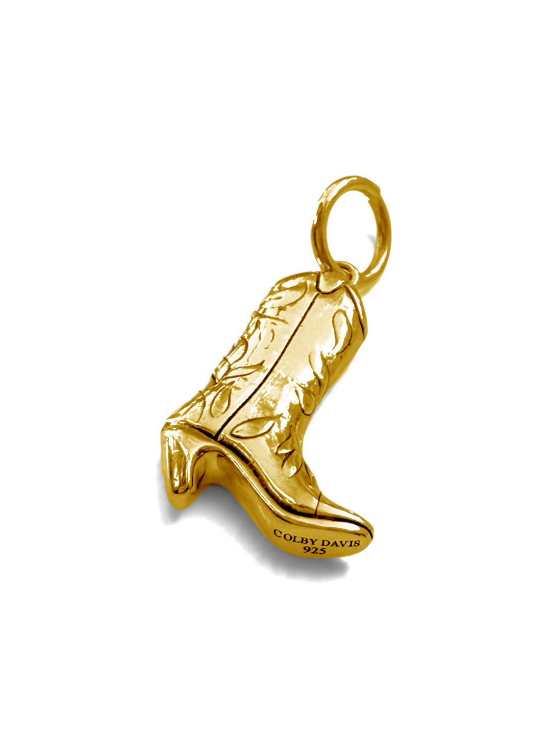Colby Davis Charm: Cowboy Boot Charm Gold Vermeil