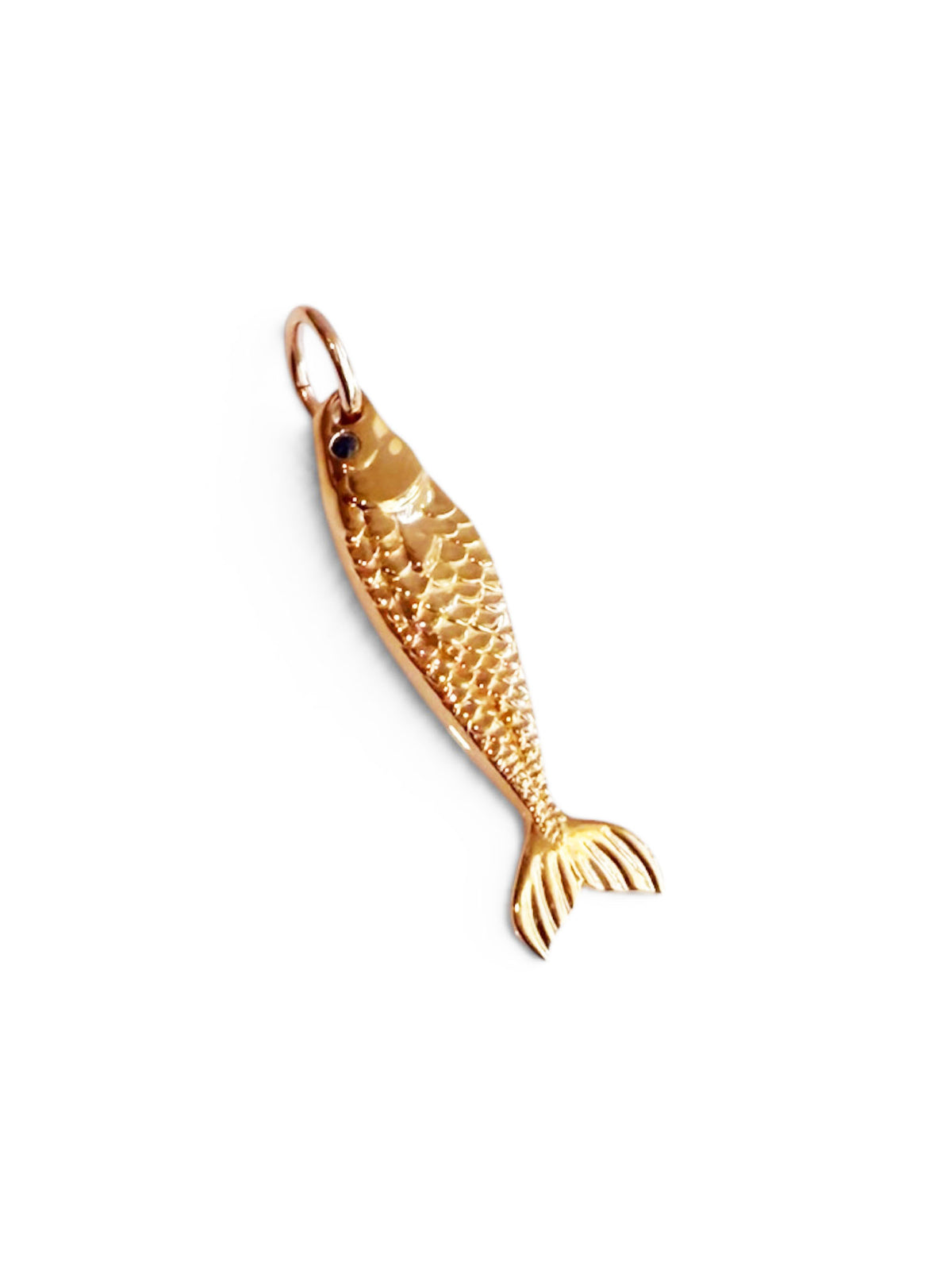 Colby Davis Fish Charm - Gold Vermeil with Sapphire