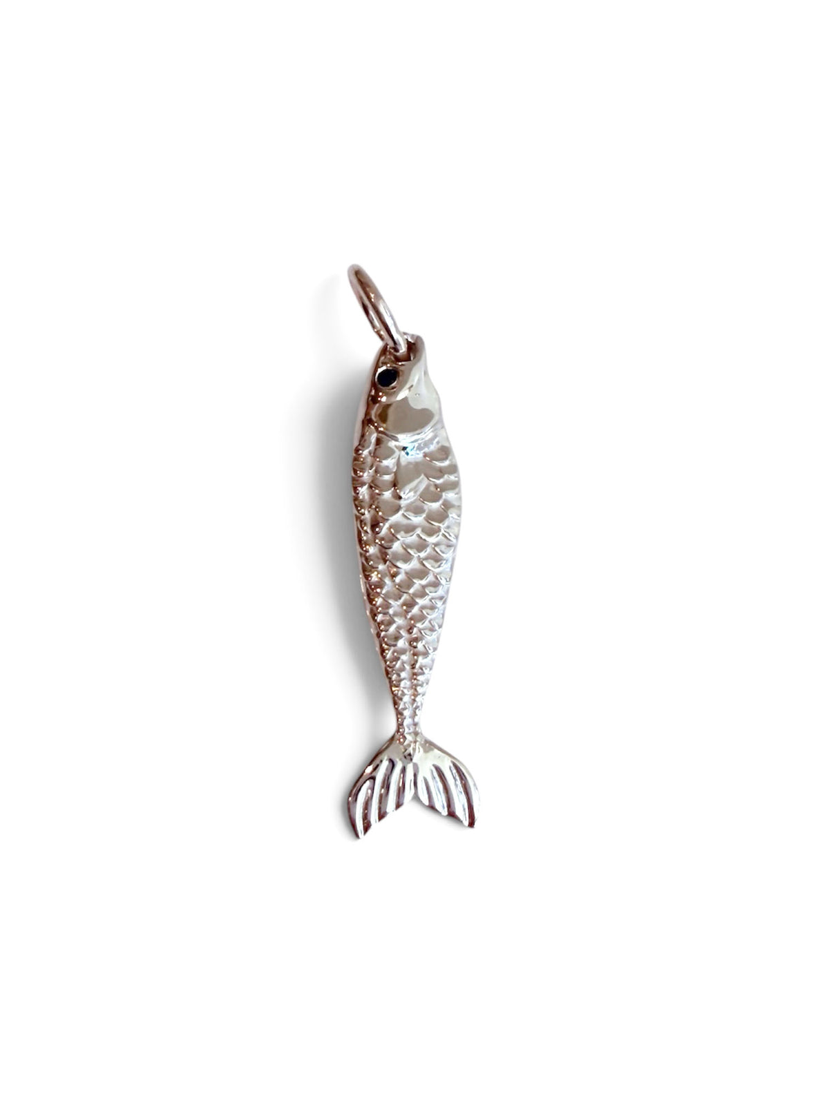 Colby Davis Fish Charm - Sterling Silver with Sapphire